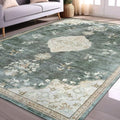 Non Slip Area Rugs 8x10 Boho Medallion Floral Non Skid Rubber Backing Easy Silk by BeverlyRug
