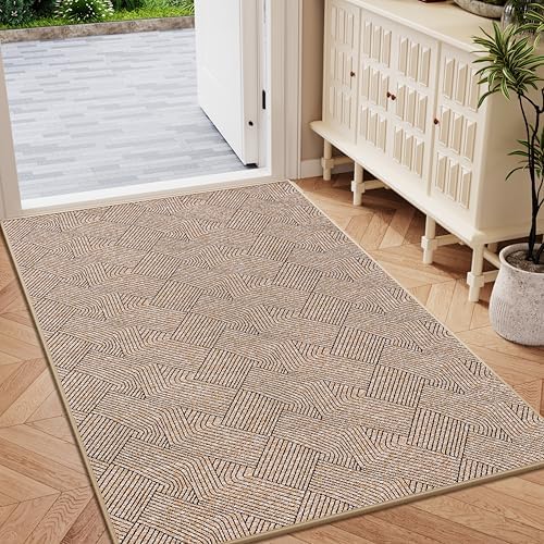 Front Door Mat Indoor Entrance Welcome Entry Mat Brown 36"x59" by NaolotureHome