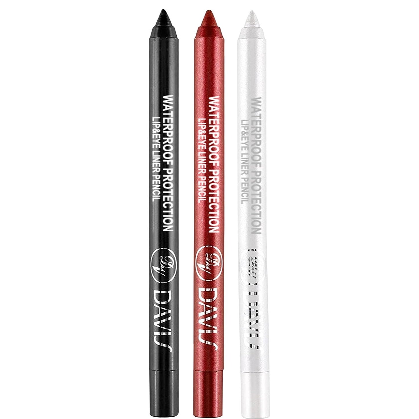 3 Colorful Eyeliner Pen Set, Eye Shadow Pencil, Pearl Eyeliner Kit Metallic Glitter Colored Eye liner for Women Eye&Lip Liner Professional Waterproof Eye Makeup (3PCS C)