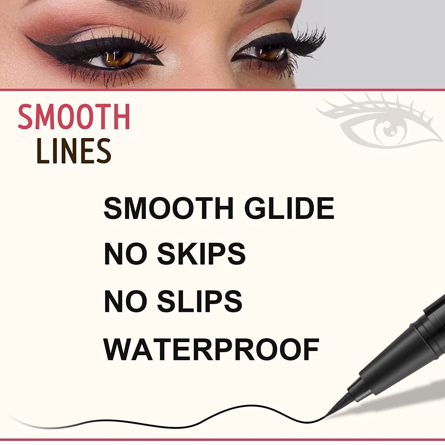 LAVONE Eyebrow Stamp Pencil Kit - Trio Makeup Brow Stamp Kit with Waterproof Eyebrow Pencil, Eyeliner, Pomade, Dual-ended Brush - Ash Brown