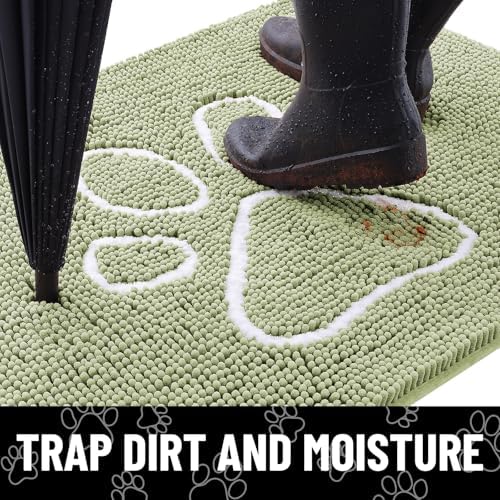 Smiry Dog Door Mat for Muddy Paws, Absorbent Non Slip Dirt Trapper - Image 2