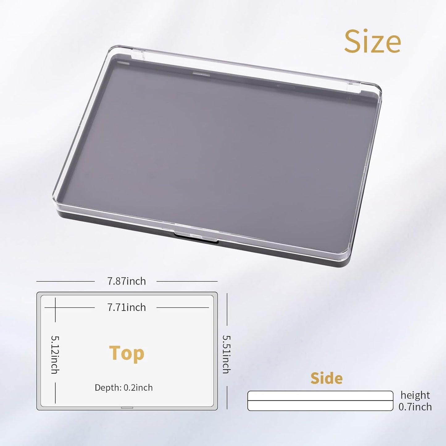 Magnetic Makeup Palette with Clear Top, 3Pack Empty Eyeshadow Pan Dispensing Storage Box with 60Pcs Adhesive Metal Stickers for DIY Cosmetics Lipstick Blush Powder-7.87”X5.51”Palette