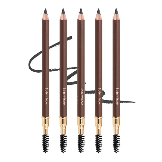 Bodermincer Eyebrow Pencil Longlasting Waterproof Durable Automaric Liner Eyebrow 5 Colors to Choose (5pcs, 4# Grey)