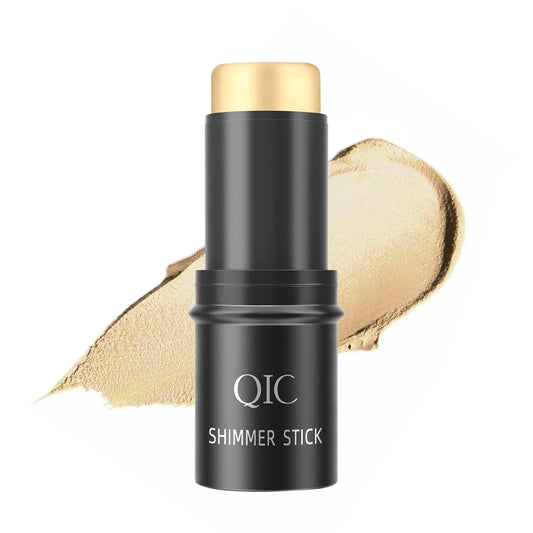 Highlighter Stick, Highlighter Makeup for Face & Body, Cream 3D Contour Stick, Multi-Use Body Shimmer Stick for All Skin Types, Glow, Waterproof, Long Lasting, Ideal for Daily, Party (Gold)