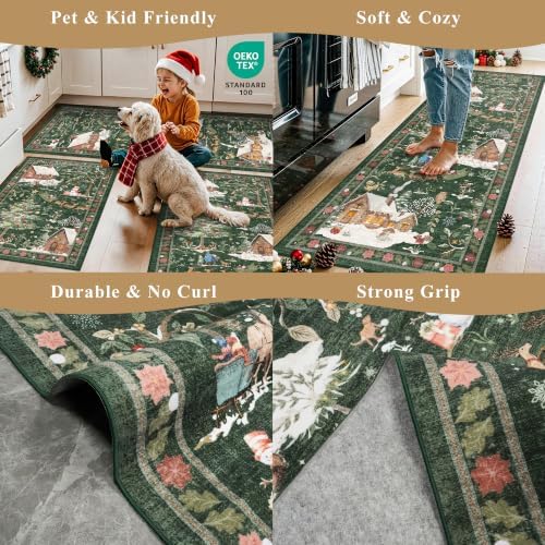 Holiday Christmas Rugs Kitchen Sets of 3 - Image 5