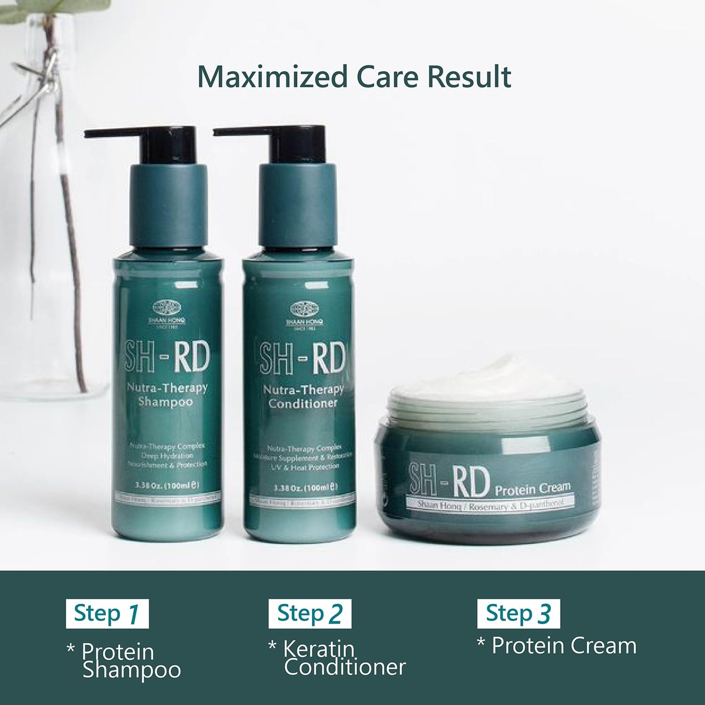 SH-RD Protein Cream for Damaged Hair | Leave-In Conditioner to Restore, Revitalize and Repair Split Ends | Conditioning Cream for All Hair Types - 0.34oz/10ml