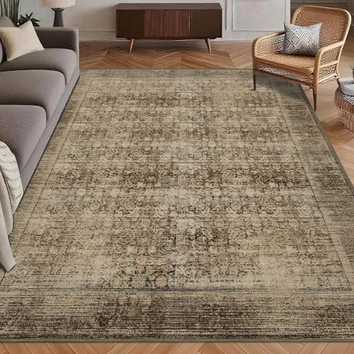 Washable Area Rug 9' x 12' Vintage Traditional Persian Mat by Unknown