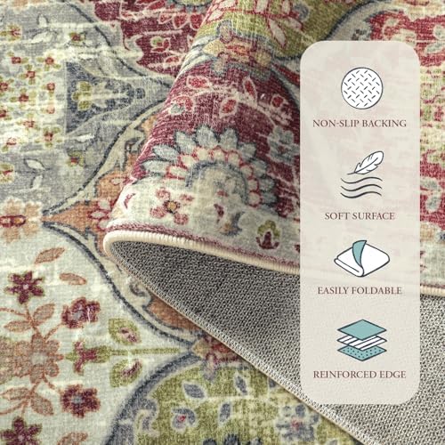 Lahome Moroccan Washable Rugs for Living Room, 4x6 Rug for Bedroom Non-Slip - Image 7
