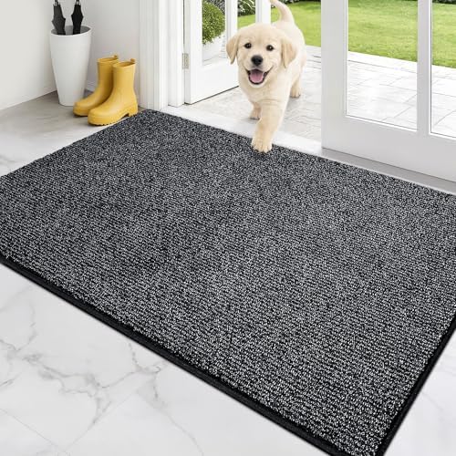 PURRUGS Dirt Trapping Indoor Door Mat, Heathered Charcoal by PURRUGS