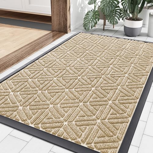 Smiry Front Door Mat Outside Entrance, Low Profile Rubber Doormat by Smiry