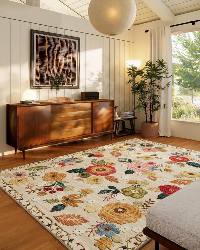 10x12 Area Rugs for Living Room: Large Washable Rug Non Slip Low Pile Soft Faux by palohom