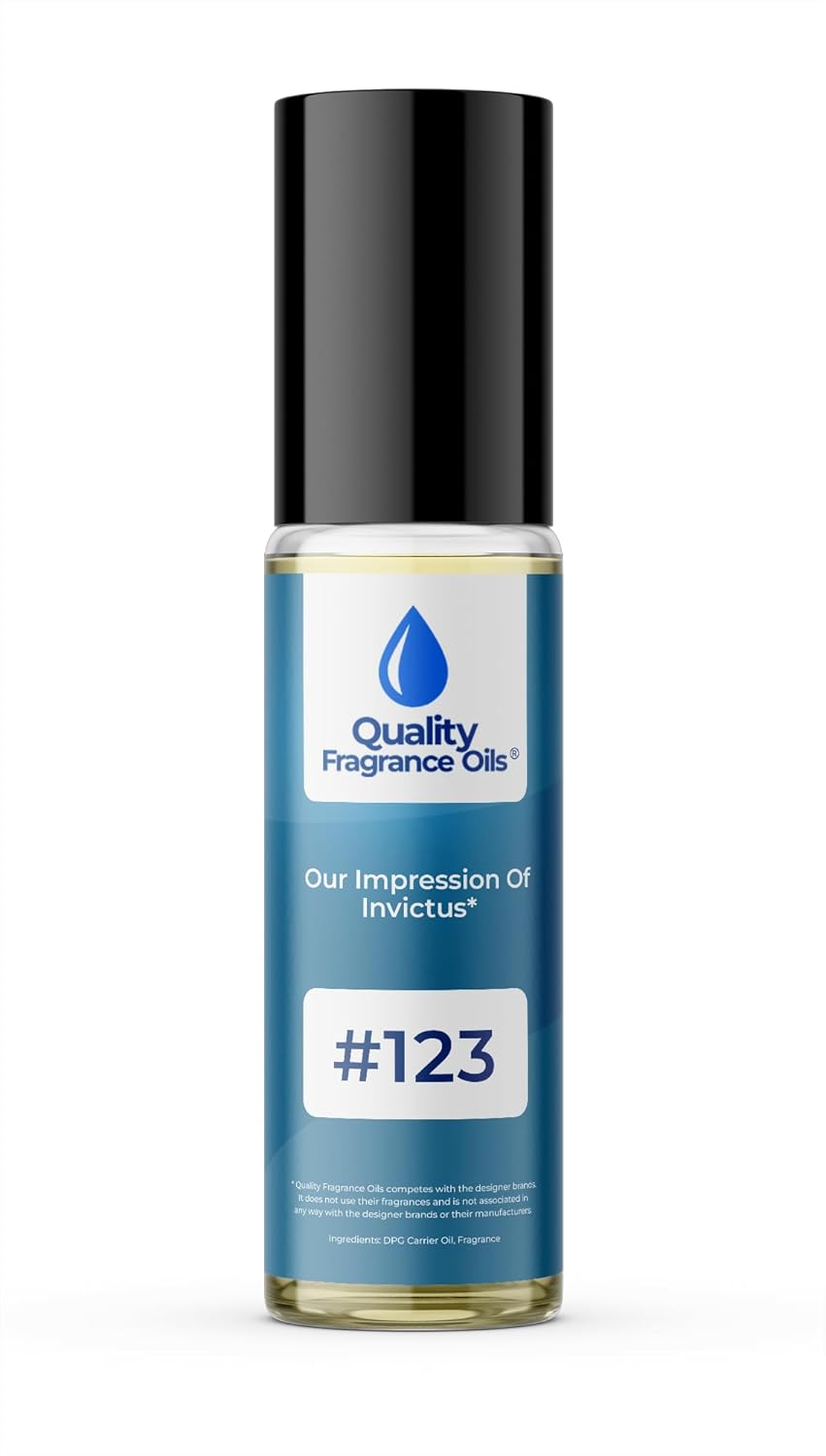 Quality Fragrance Oils' Invict. Impression #123 | Long-Lasting Perfume Oil, Alcohol-Free, Strong Scent, 10ml Roll-On | Affordable Alternative to Designer Fragrances