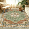 YARNSCAPE 5' x 7' Machine Washable Area Rug, Non-Slip Low-Pile Carpet by YARNSCAPE