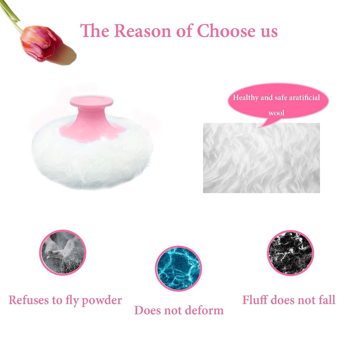 Body Powder Puff and Container for Dusting Powder, Women Powder Puff and Powder Case for Bath and Travel (Sky Blue)
