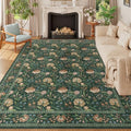 DUKINO 9x12 Area Rug for Living Room, Vintage Floral Washable Rug by DUKINO