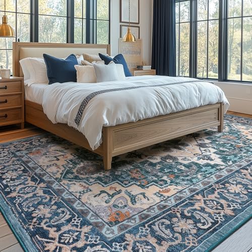 Lessymo 9 x 12 Area Rugs for Living Room, Machine Washable Boho Rug Green - Image 3