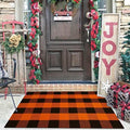 KILOCOCO 2.3'x3.6' Fall Orange Buffalo Plaid Rug Halloween Front Door Mat by Kilococo