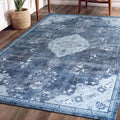 Non Slip Area Rugs 4x6 Boho Medallion Floral Non Skid Rubber Backing Easy Silk by BeverlyRug