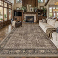 HUGEAR Brown Washable 10x14 Area Rugs by HUGEAR