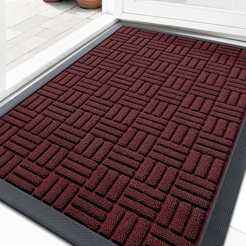 OLANLY Front Door Mat Outside Entrance 33x21, Heavy-Duty Rubber Doormat by OLANLY