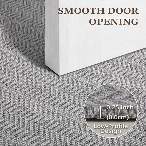 MatEssenz 2'x6' Faux Linen Runner Rug, Washable Woven Textured Long Hallway - Image 4