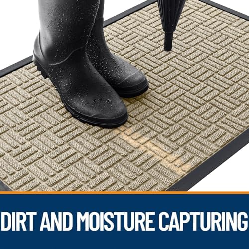 OLANLY Front Door Mat Outside Entrance 33x21, Heavy-Duty Rubber Doormat - Image 3