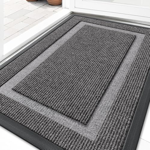 OLANLY Front Door Mat Outside 33x21, All-Season Heavy-Duty Rubber Doormat by OLANLY