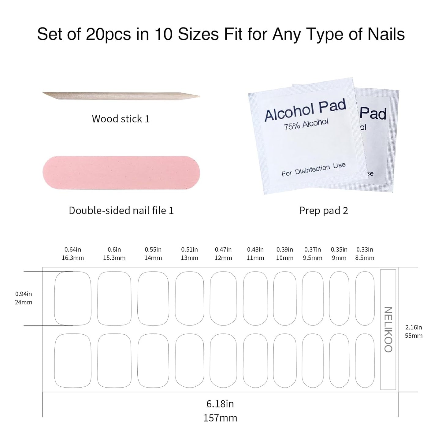 Semi Cured Gel Nail Strips, 20 pcs Gel Nail Stikers, Gel Nail Wraps Semi Cured, Salon-Quality, 2 Weeks Long Lasting, Firefly