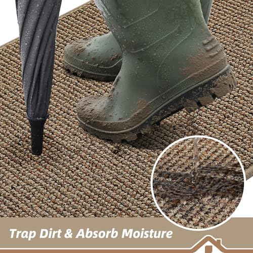 BEQHAUSE Dirt Trapper Door Mat 20" x 32", Non-Slip Washable Doormats - Image 3