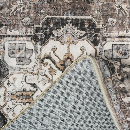 Washable 4x4 Square Area Rug: Indoor Vintage Non-Slip Kitchen Rugs - Image 5