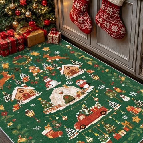 Christmas 3x4 Entryway Area Rugs: Winter Soft Rug - Image 5