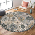 Lahome Moroccan Washable Round Rugs, Soft Vintage Round Rug 4ft by Lahome