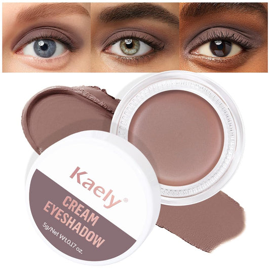 evpct Matte Stone Single Cream Eye Shadow Palette Pot Makeup for older Women, Highly Pigmented Monochrome Cream to Powder Eyeshadow Palette Matte Liquid eyeshadow, Natural Waterproof Blendable