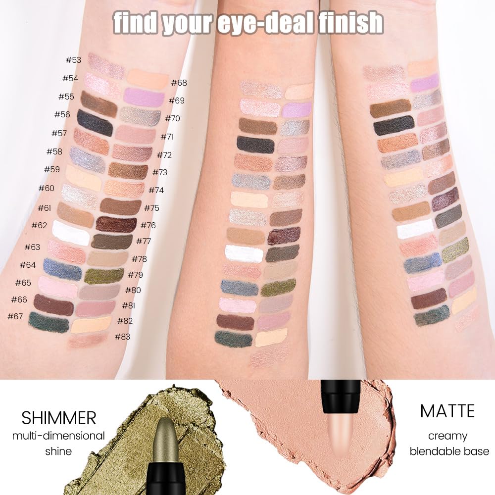 evpct Light Mauve Cream Eye Shadow Sticks Brightener Pencils for Women, Matte Mauve Silky Eyeshadow Applicator Stick Pen Waterproof, Blendable Crease-Proof Stick Eyeshadow Matte Eye Makeup 71