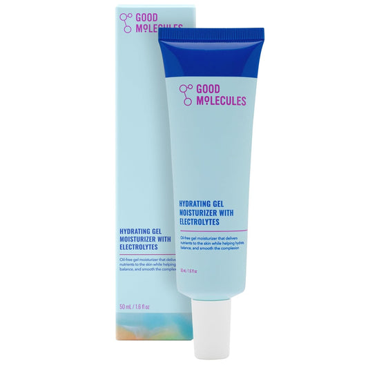 Good Molecules Hydrating Gel Moisturizer - Oil Free Face Moisturizer for Oily Skin With Ultra Hydrating Electrolytes to Rejuvenate, Skin Care for Face