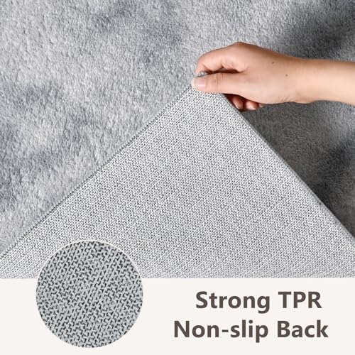 2x3 Tie-dye Light Grey Area Rug Washable Non-Slip - Image 6