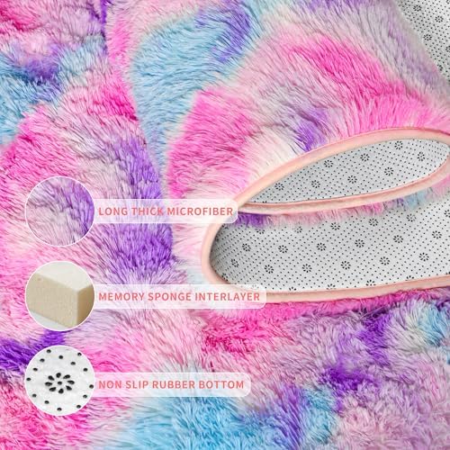 Tepook Pink Blue Purple Fluffy 8x10 Area Rug - Image 6