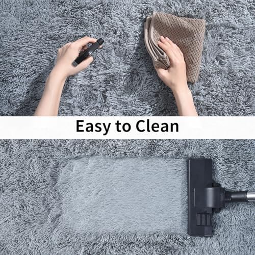 Soft Runner Rugs for Bedroom Hallways, 2x4 Grey Fluffy Shag Throw Area Rug Non - Image 5