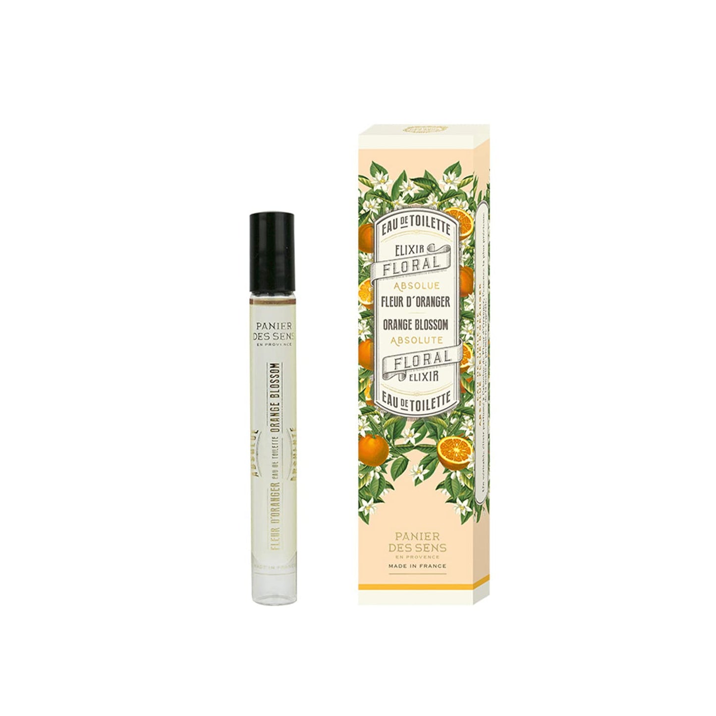 Panier des Sens - Orange Blossom Roll-on Eau de Toilette 0.3 Floz - Sweet & Enveloping Fragrance - Mini Perfume for Women - Parfum Crafted in Grasse, France - Daily Use - Light Travel Perfume