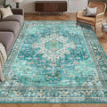 Washable Area Rug 3' x 5 ' Vintage Traditional Persian Mat by Unknown