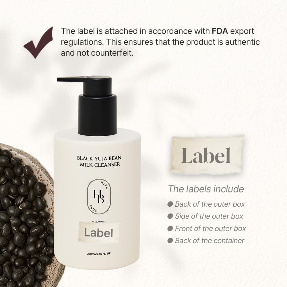 Black Yuja Bean Milk Cleanser - Sensitive Skin, Korean Skincare, Vegan, Hypoallergenic, Moisturizing, Hydrating, First Facial Cleansing, Cleansing Milk, K-Beauty, Gentle Face Wash