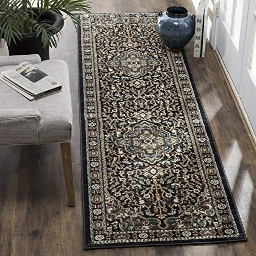 SAFAVIEH Lyndhurst Runner Rug 2'3"x8', Anthracite & Teal LNH338C by Unknown