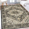 Black 5x8 Area Rug for Living Room: Boho Large Entryway Rug Soft Carpets by TOPRUUG