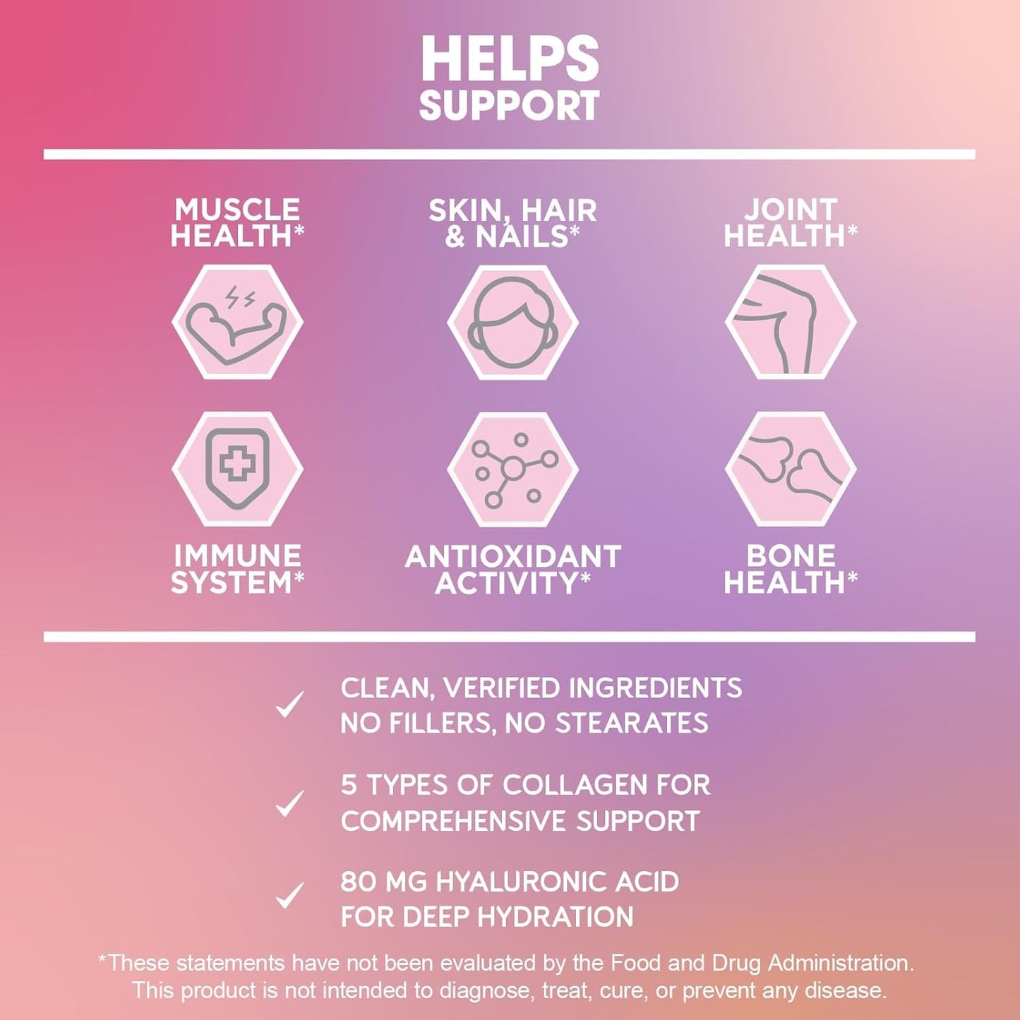 BioEmblem Beauty Collagen - 11G Hydrolyzed Multi-Collagen Peptides, Hyaluronic Acid, Vitamin C & Biotin - Bovine, Fish & Eggshell Membrane Collagen - Skin, Hair, Nail, & Joint Health - 30 Servings