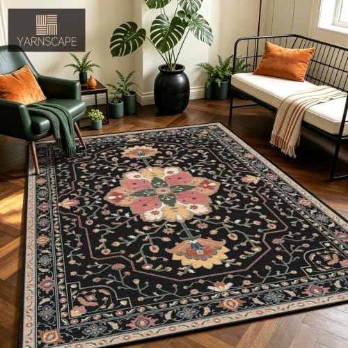 YARNSCAPE 4' x 6' Machine Washable Area Rug, Non-Slip Low-Pile Carpet - Image 5