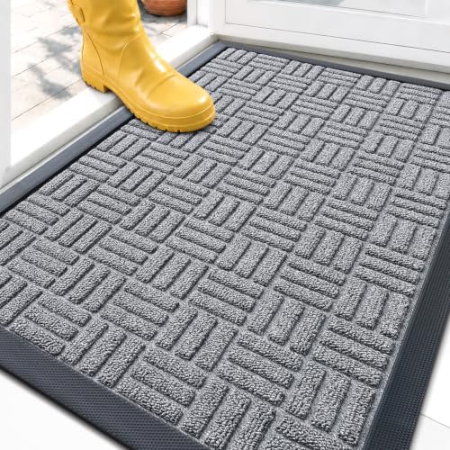 OLANLY Front Door Mat Outside Entrance 29.5x17, Heavy-Duty Rubber Doormat by OLANLY