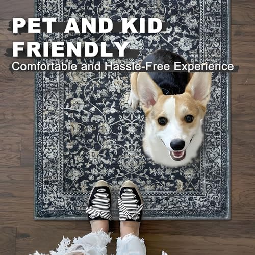 KILOCOCO 2x8 ft Runner for Hallway Washable Runner Rug, Midnight Navy - Image 5