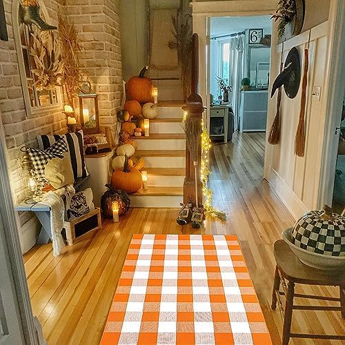 Bottalive Buffalo Plaid Outdoor Rugs, Layering Rug - Image 6