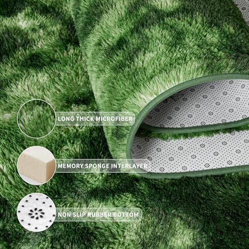 Tepook 5x8 Soft Fluffy Dark Green Area Rugs - Image 5