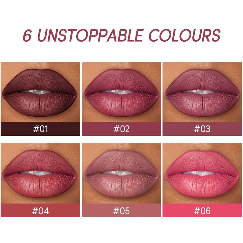 USHAS 2 in 1 Waterproof Lipstick and Lip Liner Combo Set for Women - Long Lasting Matte Pen With Makeup Kit (G3, Pack of 1)